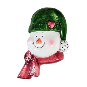 Vintage Mr. Coo Coo Ceramic Snowman Wall Plaque Christmas